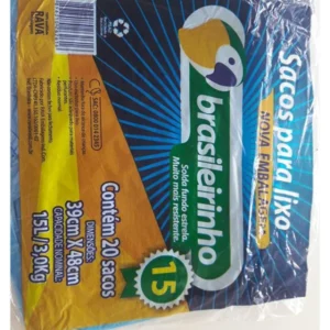 Saco P/lixo Brasileirinho Azul 20und 15lt
